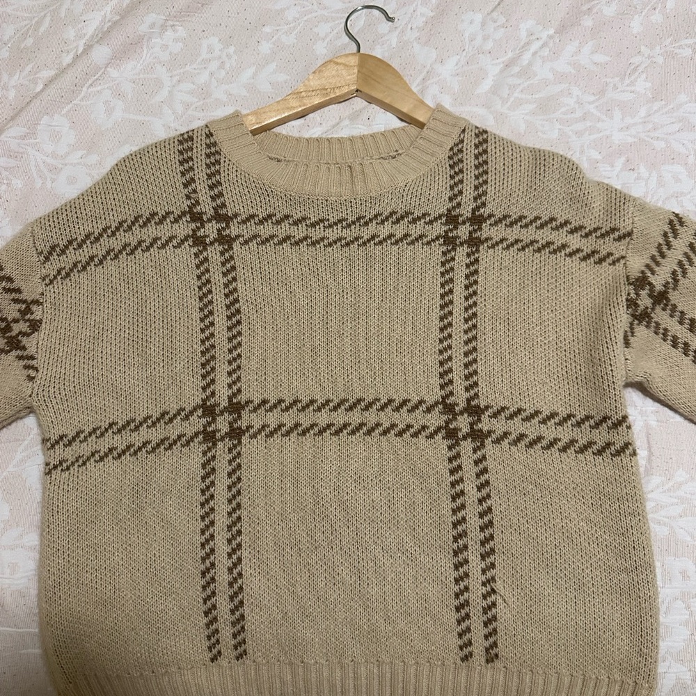 Plaid Knit Sweater